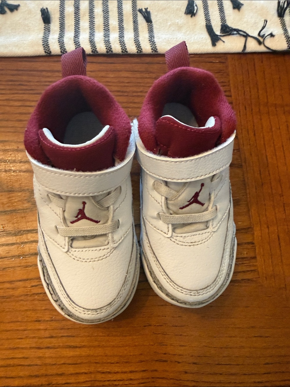 Jordan Toddlers' White and Maroon Athletic Shoes